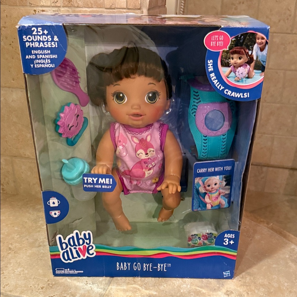 Baby Alive Interactive Doll with Brown Hair and Pink Outfit